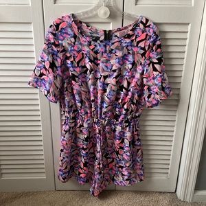 Womens Like New Neon Rose Romper